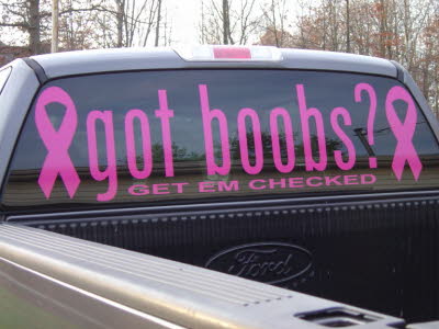 Large Got Boobs? Window Decal, Breast Cancer Awareness Decals, Boobs, Breasts, Tits, Graphics, Decals, Lettering