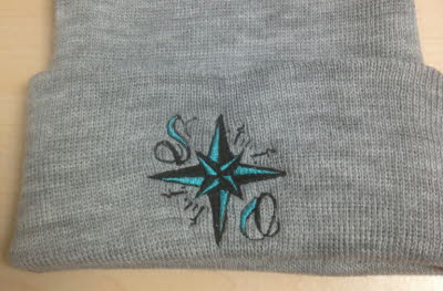 Sink the Ocean Embroidered Logo, Embroidered Beenie Hat, Beenies, Embroidery Supplier, Embroiderer, Embroidery Store, Free Digitizing
