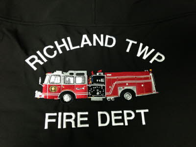 Richland Fire Dept, Embroidered Fire Logo, Richland Fire Department, Richland Township, Fire Fighters, Fire Rescue Logo