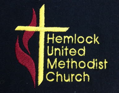 Embroidered Church Logo, Hemlock United Methodist Church
