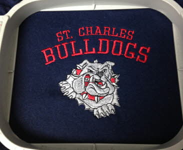 Embroidered School Logo, Bulldogs, St Charles Bulldogs