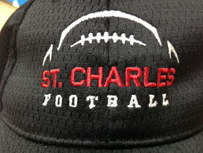 Embroidered Cap, Embroidered Football Logo Design, St Charles Bulldogs