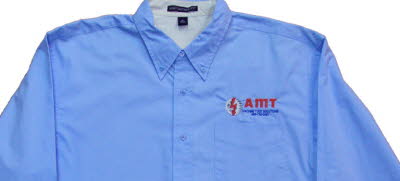 Embroidered Company Logo Dress Shirt, AMT, No Digitizing Fees, Free Digitizing