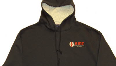 Embroidered Company Logo Hoodie, AMT, No Digitizing Fees, Free Digitizing