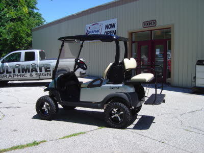 Silver Golf Cart Wrap, Lifted Golf Cart, 4x4 Decals, Custom Golf Carts, Customized Golf Carts, Golf Cart Parts, Golf Cart Wraps
